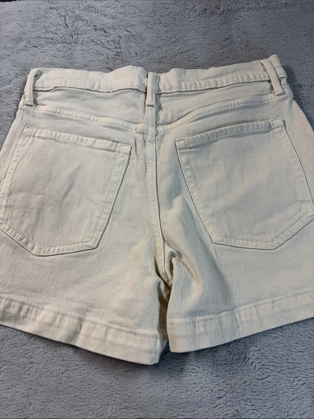 Banana Republic Cream High-Waist Button-Front Shorts